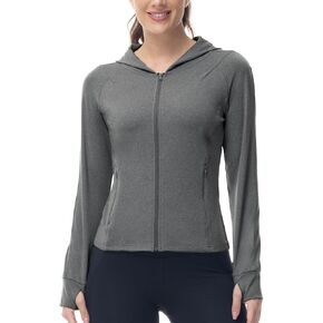 Rdruko Women's Lightweight Workout Jackets Full Zip Sports Gym Jackets for Women Slim Fit Yoga Jacket with Thumb Holes
