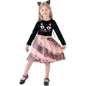 Wizland Cute Cat Costumes for girls Halloween Cat Dress