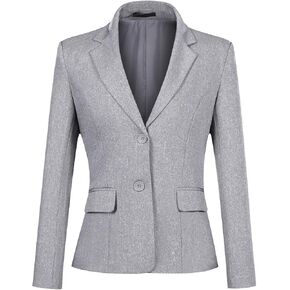 YYNUDA Women's Casual Long Sleeve Two Button Suit Jacket Work Office Blazer Jacket
