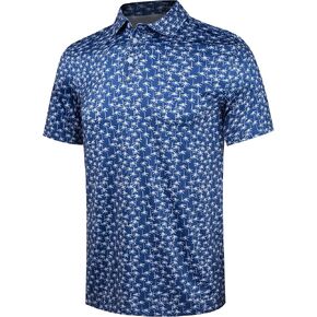 Mens Golf Shirt Short Sleeve Funny Print Golf Polo Shirts for Men Lightweight Dry Fit Quick Dry Collared Golf Polos in Saudi Arabia