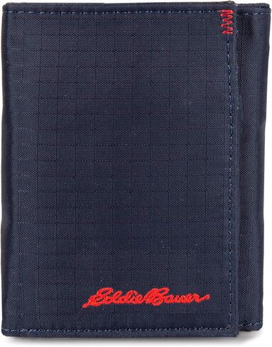 Eddie Bauer Men's Companion Ripstop Nylon Trifold Wallet, Navy, One Size in Saudi Arabia