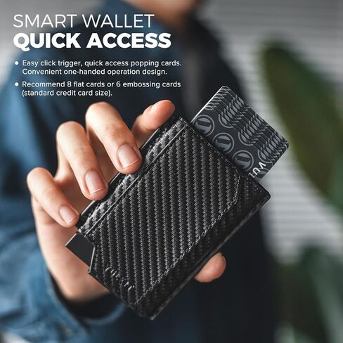 محفظة VULKIT Airtag للرجال، محفظة منبثقة بسيطة مع شريط نقود وحامل AirTag، محمية بتقنية RFID in Kuwait