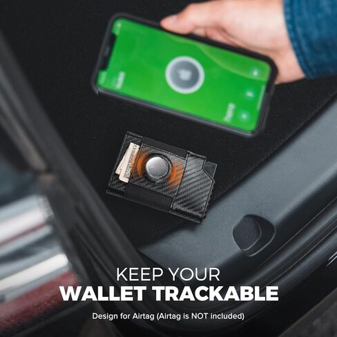محفظة VULKIT Airtag للرجال، محفظة منبثقة بسيطة مع شريط نقود وحامل AirTag، محمية بتقنية RFID in Kuwait
