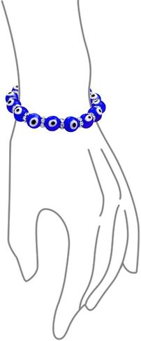 Bling Jewelry ColorfulTranslucent Turkish Glass Bead Good Luck Protection Evil Eye Stretch Bracelet For Women Teen Rondelle Crystal Spacer Stackable Protection More Colors in Saudi Arabia