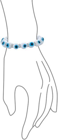 Bling Jewelry ColorfulTranslucent Turkish Glass Bead Good Luck Protection Evil Eye Stretch Bracelet For Women Teen Rondelle Crystal Spacer Stackable Protection More Colors in Saudi Arabia