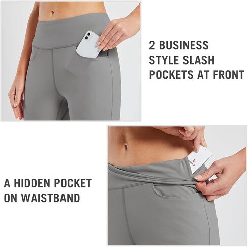 BALEAF Women's Capri Yoga Pants Casual Summer Pull On Stretch Capris Knit Leggings with Front Pockets in Saudi Arabia