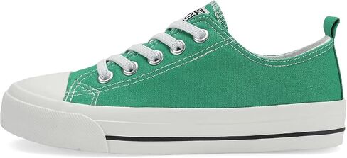 DSWED Kids Fashion Sneakers Boys Green Breathable Casual Low Top Canvas Shoes Girls Casual Walking School Shoes Students Little Kid Size 1.5 in Kuwait