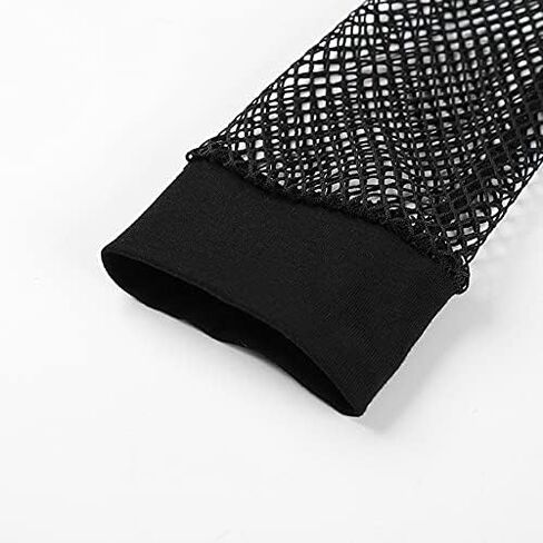 LXXIASHI Casual Women's Long Sleeve Mesh Crop Top Sexy Slim Pullover See-Through Fishnet T-Shirt Blouse in Kuwait
