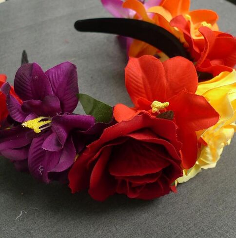 DreamLily Day of the Dead Headband Costume Rose Flower Crown Mexican Headpiece BC40 in Saudi Arabia