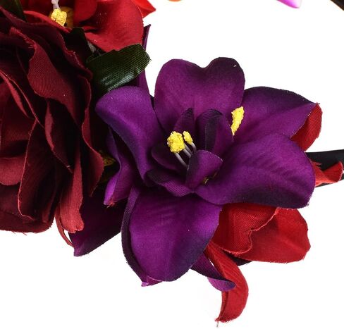DreamLily Day of the Dead Headband Costume Rose Flower Crown Mexican Headpiece BC40 in Saudi Arabia