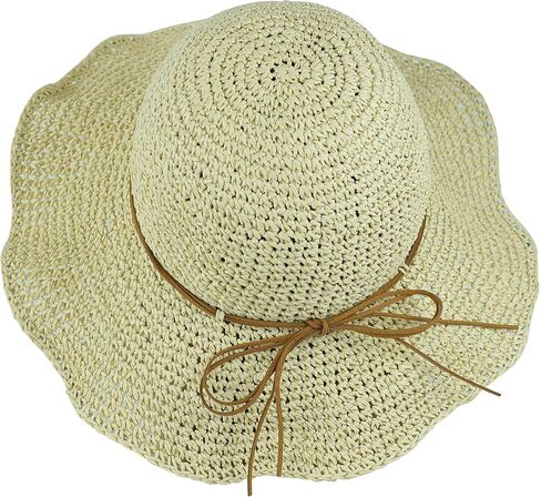 Women Sun Hat Wide Brim Floppy Beach Hat Breathable UV UPF 50+ Straw Hat Foldable Packable Summer Outdoor Cap in Kuwait