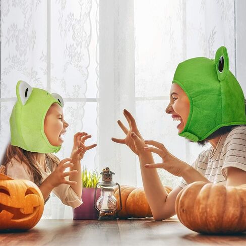 Geyoga 2 Pieces Cute Plush Frog Hat Green Frog Scarf Cap Earflap Soft Fabric Frog Hat Winter Warm Ski Hat Full Headgear for Women, Men, Novelty Party Dress up Cosplay Costume Photo Props Present in Saudi Arabia