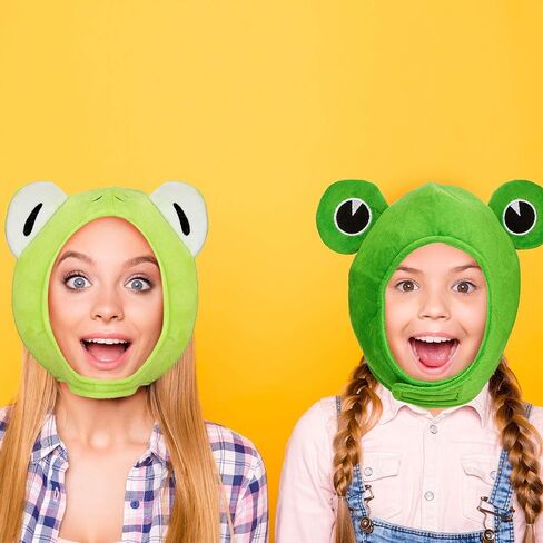 Geyoga 2 Pieces Cute Plush Frog Hat Green Frog Scarf Cap Earflap Soft Fabric Frog Hat Winter Warm Ski Hat Full Headgear for Women, Men, Novelty Party Dress up Cosplay Costume Photo Props Present in Saudi Arabia