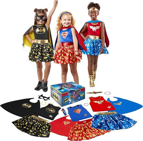 Rubie's DC Girl's Trunk Set (Wonder Woman, Batman, Superman), Small in Saudi Arabia