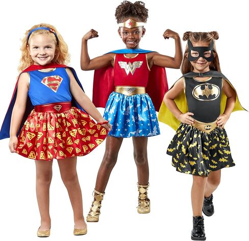 Rubie's DC Girl's Trunk Set (Wonder Woman, Batman, Superman), Small in Saudi Arabia