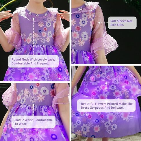 CIYTI Light Up Princess Costume Dress for Girls Halloween Birthday Party Outfit Cosplay Dress Up for Kids in Saudi Arabia