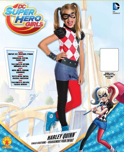 Rubie's Costume Kids DC Superhero Girls Harley Quinn Costume, Small , Blue in Saudi Arabia