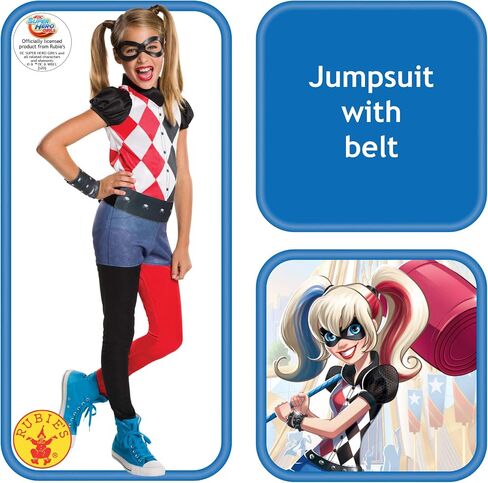 Rubie's Costume Kids DC Superhero Girls Harley Quinn Costume, Small , Blue in Saudi Arabia