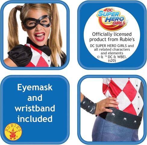 Rubie's Costume Kids DC Superhero Girls Harley Quinn Costume, Small , Blue in Saudi Arabia