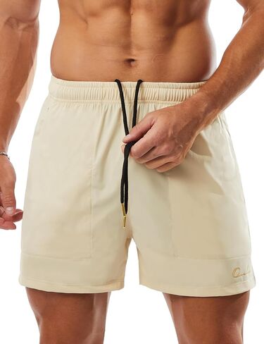 Ouber Men's Athletic Gym Shorts Workout Quick Dry Shorts for Men Running Training with Zipper Pockets in Saudi Arabia