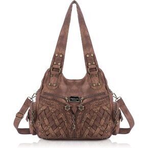 Angel Barcelo Purses and Handbags Women Tote Shoulder Top Handle Satchel Hobo Bags Fashion Washed PU Leather Purse in Saudi Arabia