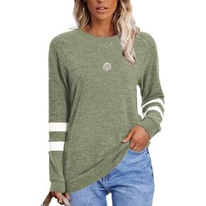 Balivsa قمصان الخريف النسائية غير الرسمية طويلة الأكمام، كنزات ذات رقبة دائرية، سترات ملونة، سترة نسائية، ملابس عصرية in Kuwait