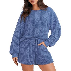 FREEYE Women's 2 Piece Outfits 2023 Oversized Sweatsuits Slouchy Matching Lounge Shorts Pajama Sets