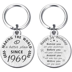 ABNTY 54th Birthday Gifts for Women Men, 54 Year Old Birthday Keychain, Born in 1969 Gifts, 1969 Birthday Decorations in Kuwait