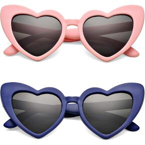 نظارة شمسية COASION Kids Girls مستقطبة على شكل قلب مرنة باللون الوردي UV400 Sunies، ظلال جميلة للأطفال الصغار من عمر 2-8 سنوات in Kuwait