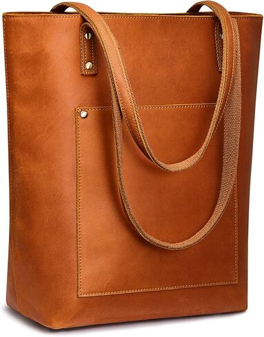 حقيبة يد نسائية من الجلد الطبيعي العتيق من S-ZONE حقيبة كتف كبيرة للعمل in Kuwait