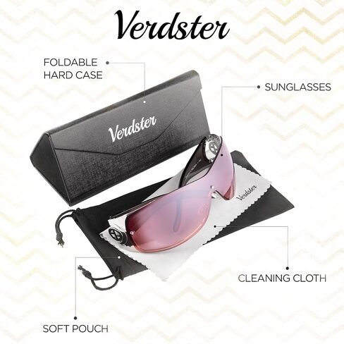 Verdster Cosmo Wrap around Sunglasses for Women - Non Polarized with UV Protection - Oversized Y2k Womens Sunglasses in Saudi Arabia