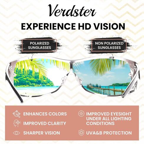 Verdster Cosmo Wrap around Sunglasses for Women - Non Polarized with UV Protection - Oversized Y2k Womens Sunglasses in Saudi Arabia