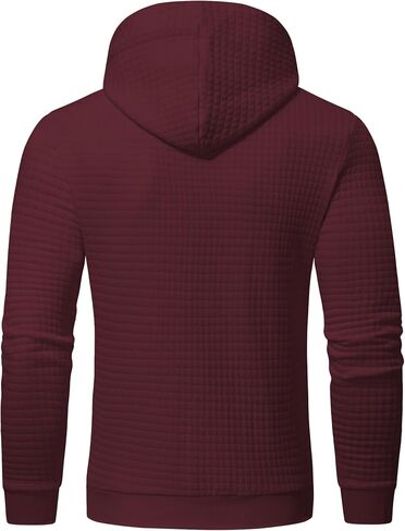 Mens Pullover Hoodie Long Sleeve Hooded Sweatshirt Casual Hoodies Square Pattern in Saudi Arabia