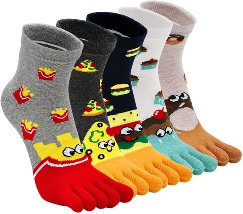 CaiDieNu Womens Toe Socks Animal Socks Cotton Five Finger Socks Colorful Funny Casual Crew Socks for Ladies in Saudi Arabia