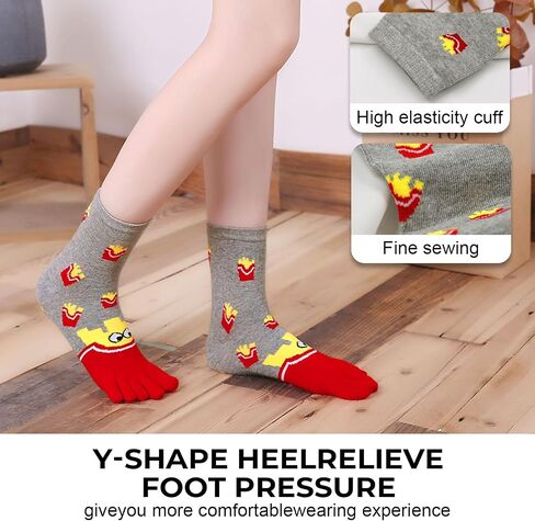 CaiDieNu Womens Toe Socks Animal Socks Cotton Five Finger Socks Colorful Funny Casual Crew Socks for Ladies in Saudi Arabia
