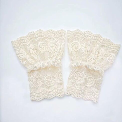 CENAST Women's Short Lace Gloves Fingerless for Driving Wedding Wrist Length Bridal Prom Gloves in Saudi Arabia