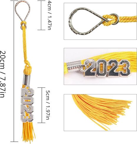GraduationMall Graduation Tassel keychain with Removable 2023 Silver Year Charm, Graduation keyring, Gift for Him and Her, Black, 3 Pcs in Saudi Arabia