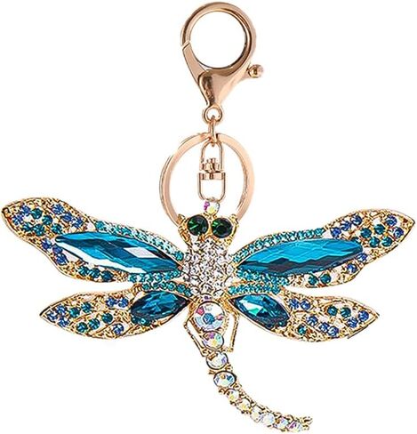 ihreesy Dragonfly Keychain Charms,Car Key Chain Car Purse Bag Rings Pendant Car Key Organizer Keychain Accessories for Men Women,Blue in Kuwait