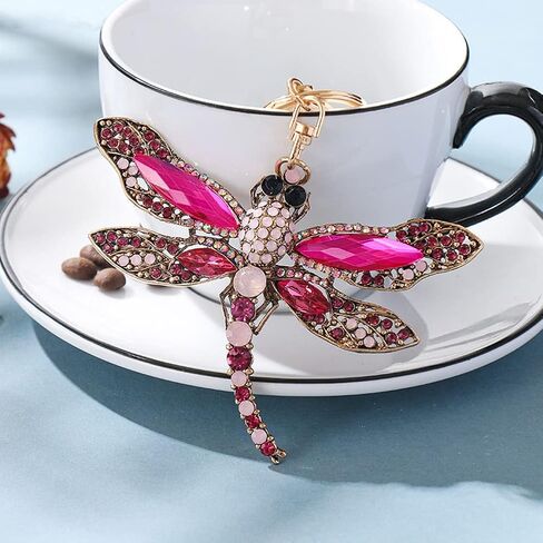 ihreesy Dragonfly Keychain Charms,Car Key Chain Car Purse Bag Rings Pendant Car Key Organizer Keychain Accessories for Men Women,Blue in Kuwait