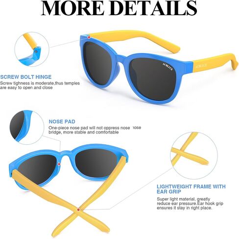 ACBLUCE Kids Polarized Sunglasses Sport Youth Baseball Cycling Sun Glasses TPEE Unbreakable Frame for Boys Girls Age 5-13 in Kuwait