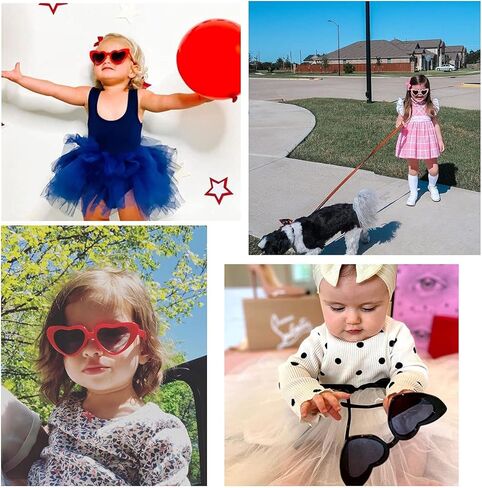 COASION Kids Girls Polarized Heart Sunglasses Flexible Pink UV400 Sunnies Lovely Shades for Toddler Age 2-8 in Kuwait