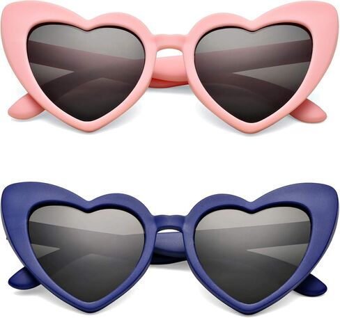 COASION Kids Girls Polarized Heart Sunglasses Flexible Pink UV400 Sunnies Lovely Shades for Toddler Age 2-8 in Kuwait