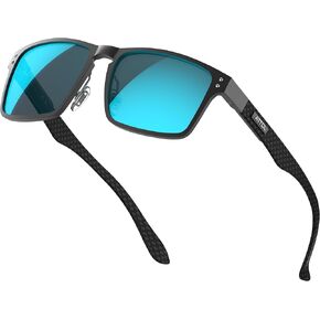ATTCL Luxury Men's Fibra de carbon Rectangular Sunglasses for men polarized UV protection 8999