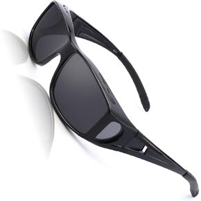 IGnaef Fit Over Glasses Sunglasses for Men Women Polarized Wrap Around Sunglasses to Wear Over Glasses with UV Protection