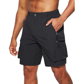 Pudolla Men's Hiking Cargo Shorts Quick Dry Outdoor Travel Shorts for Men with Multi Pocket for Fishing Camping Casual in Kuwait