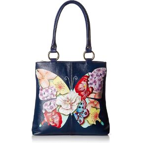 Anna by Anuschka Women's Genuine Leather Large Classic Shopper | Hand Painted Original Artwork