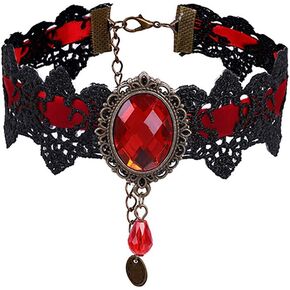 ETERNITY J. Retro Handmade Craft Lace Royal Court Vampire Choker Gothic Necklace Bracelet Black Pendant Chain in Saudi Arabia