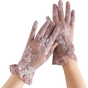 Glamorous Ruffled lace gloves tea party wedding gloves driving gloves non slip grip touch screen function in Saudi Arabia