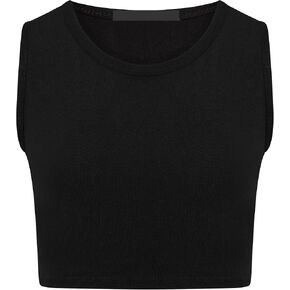 Loxdonz Girl's Kids Basic Crop Tank Tops Sleeveless Racerback Muscle Crop Tank Vest Top
