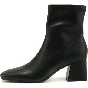 Delicious ADENA – Women Squared Toe Flare Block Heel Soft Stretch Boot Shaft w/Side Zipper Fashion Ankle Bootie